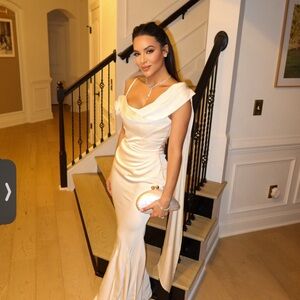 Elegant Cream Evening Gown